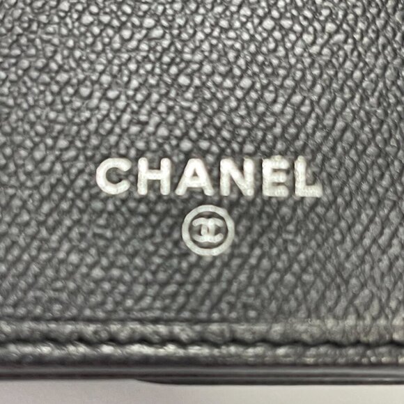 Chanel Series 10 Grained Calfskin CC Button Long Wallet - Black - Preowned - Picture 14 of 16